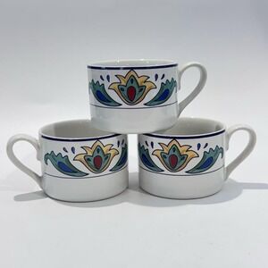 Vintage Signature Housewares Madero Stoneware Coffee‎ Cups 3pc Riviera Van Beers